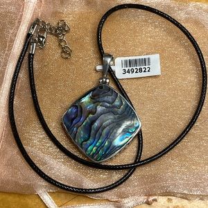 Abalone Shell and Sterling Silver Pendant w/cord